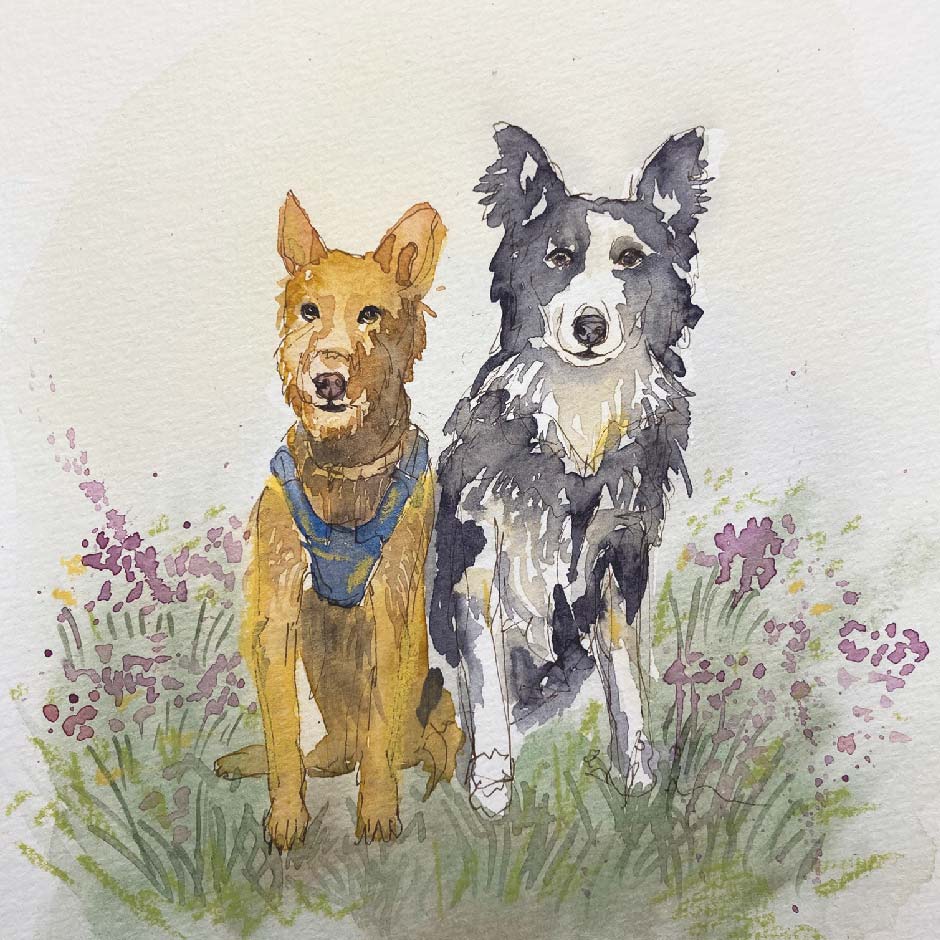 Egyedi megrendelésre készült kutyás festmény